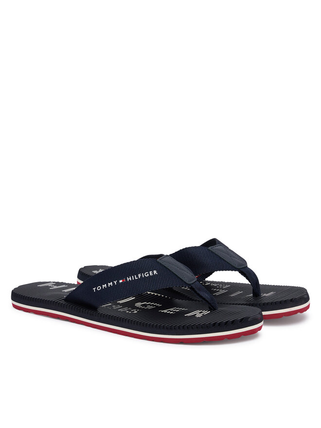 Tommy Hilfiger Zehentrenner Tommy Hilfiger Massage Beach Sandal FM0FM06006 Dunkelblau