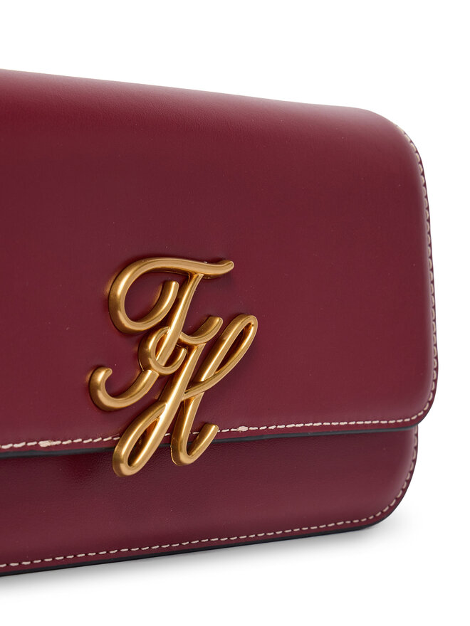 Tommy Hilfiger Handtasche Tommy Hilfiger Th Script Flap Crossover AW0AW18399 Dunkelrot