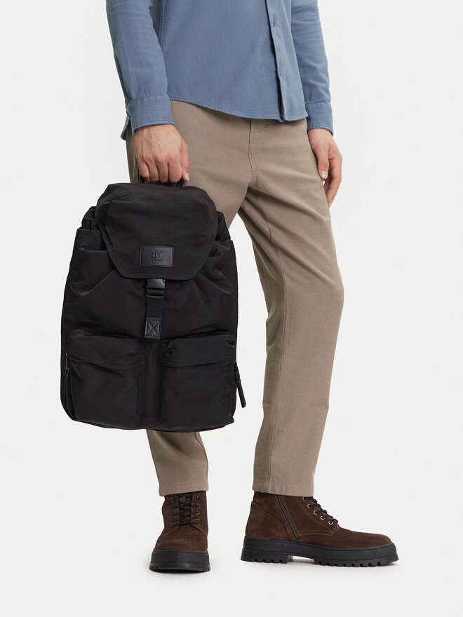 Calvin Klein Jeans Σακίδιο Calvin Klein Jeans Metro Nylon Flap Bp 43 Ny LV04G3085G Μαύρο