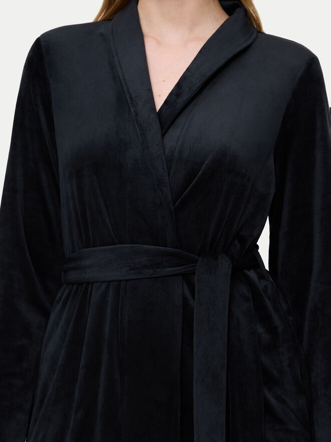 Triumph Triumph Pyjama-Bluse Sensual Velour 10225078 Schwarz Relaxed Fit