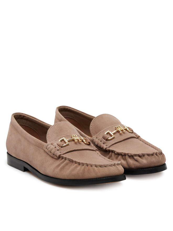 Tommy Hilfiger Półbuty Tommy Hilfiger Soft Suede Horsebit Loafer FW0FW08649 Beżowy