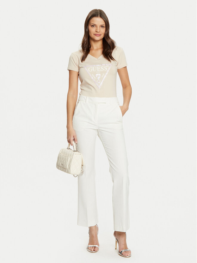 Guess Guess Marškinėliai W5RI21 J1314 Smėlio Regular Fit