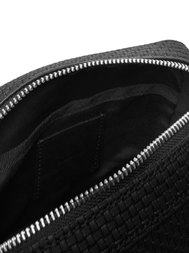 Calvin Klein Torbica za okrog pasu Calvin Klein Embossed Woven Reporter LV04D3208G Črna