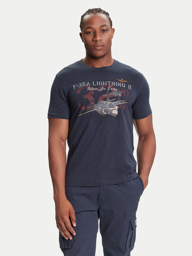 Aeronautica Militare Aeronautica Militare Camiseta 252TS2472UJ00708 Azul marino Regular Fit