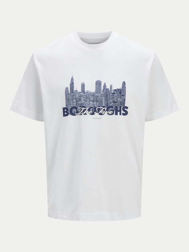 Jack&Jones Jack&Jones Marškinėliai Boston 12272981 Balta Relaxed Fit