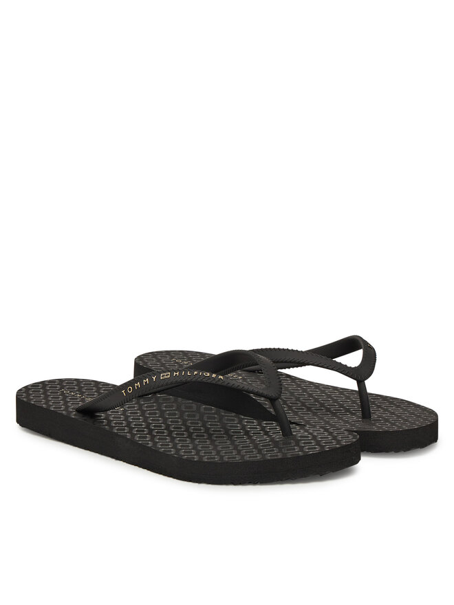 Tommy Hilfiger Zehentrenner Tommy Hilfiger Hilfiger Strap Beach Sandal FW0FW08736 Schwarz