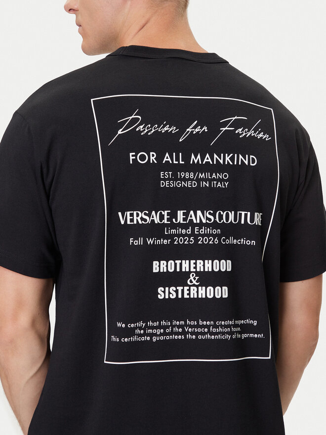 Versace Jeans Couture Versace Jeans Couture Camiseta 79GAHE10 CJ00E Negro Regular Fit