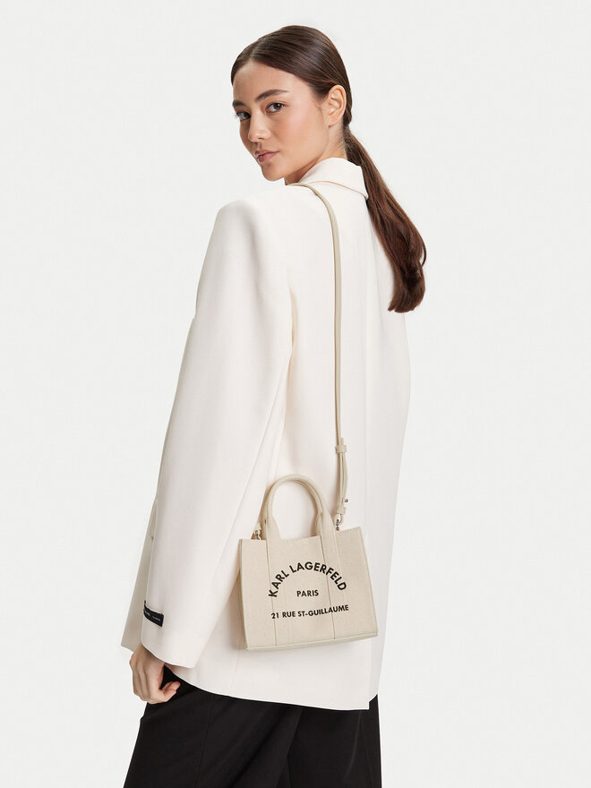 KARL LAGERFELD Ročna torba KARL LAGERFELD A3W50118 Écru