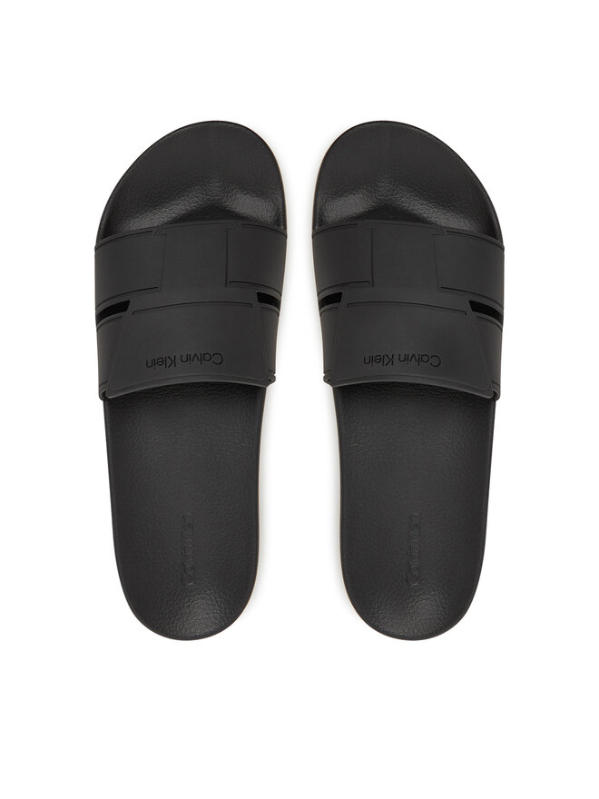 Calvin Klein Чехли Calvin Klein Pool Slide Double T HM0HM01752 Черен