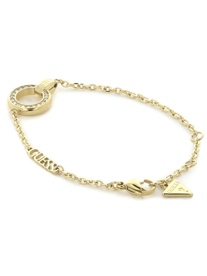 Guess Náramek Guess Circle Lights JUBB03 162JW Žluté zlacení
