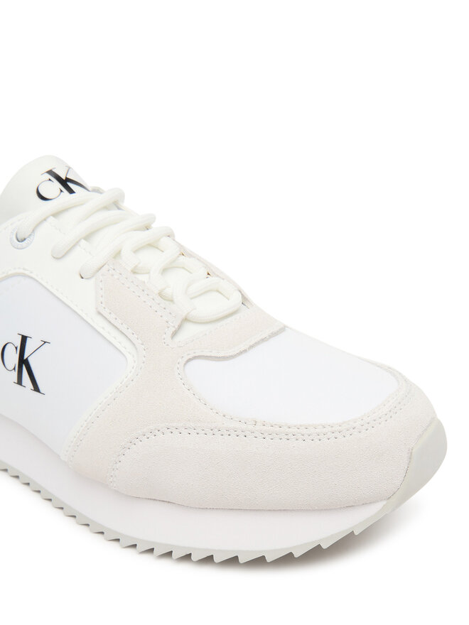 Calvin Klein Jeans Sneakers Calvin Klein Jeans Runner Laceup Sock Mg Nylon Mix YW0YW01644 Weiß