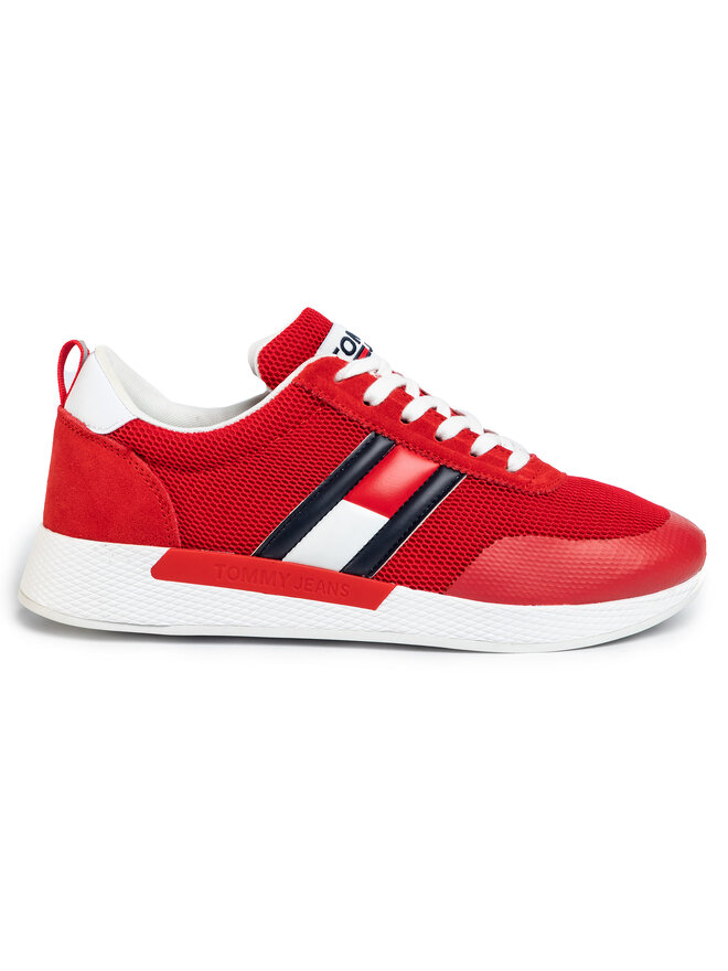 Tommy Jeans Laisvalaikio batai Tommy Jeans Flexi Tommy Jeans Flag Sneaker EM0EM00400 Raudona