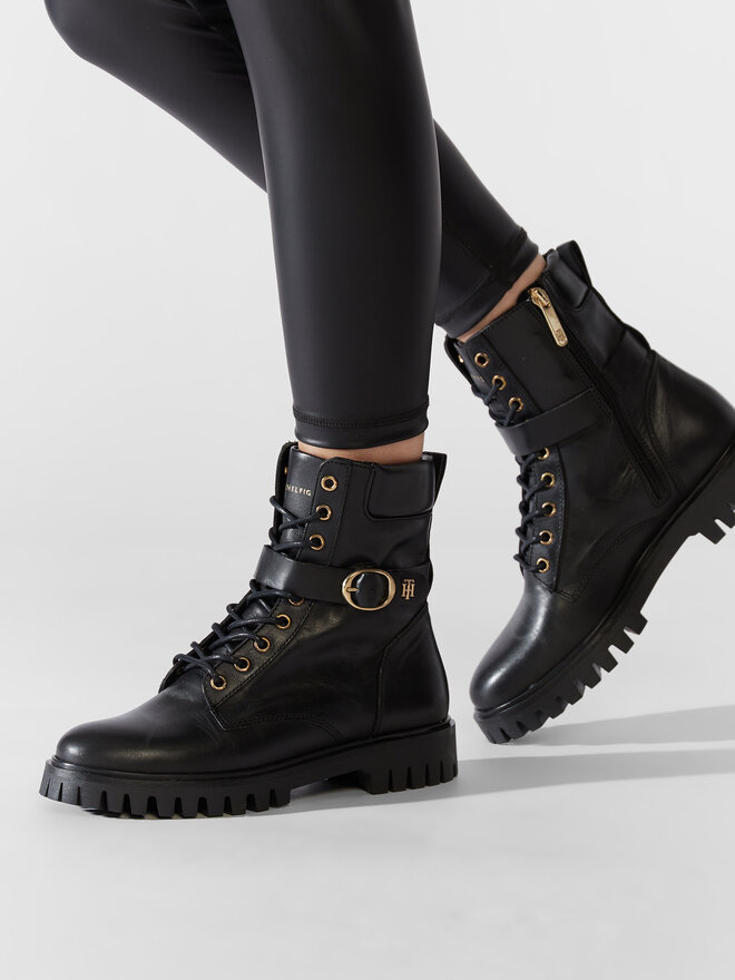 Tommy hilfiger buckle boots discount