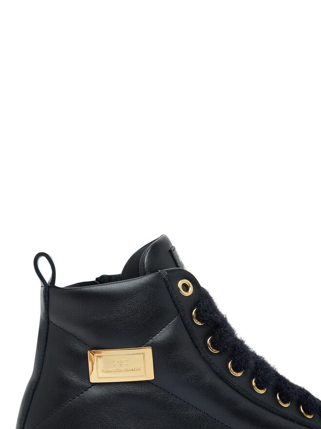 Elisabetta Franchi Polokozačky Elisabetta Franchi High Top Lace Up F4-A9E-0362-1251930 D Černá