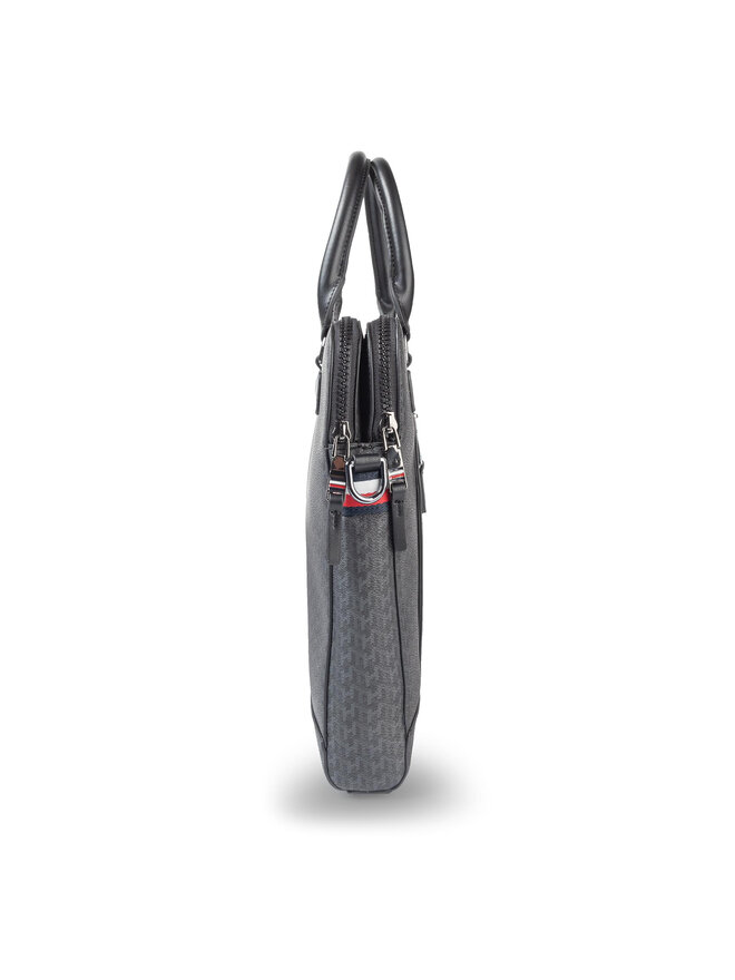 Tommy Hilfiger Laptoptasche Tommy Hilfiger Coated Canvas Slim Mono Comp Bag AM0AM05036 Schwarz