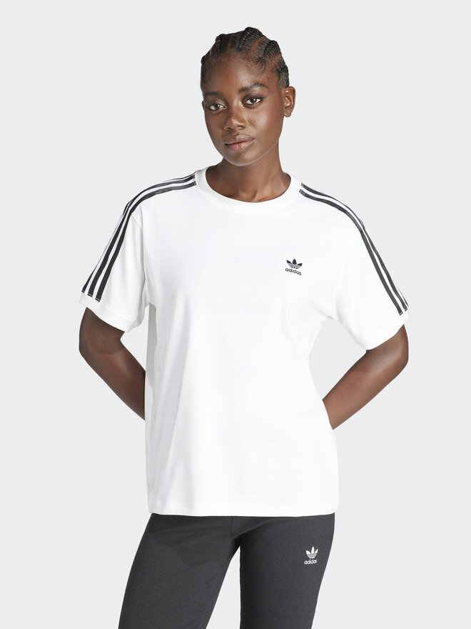 adidas adidas Marškinėliai 3-Stripes IR8051 Balta Regular Fit