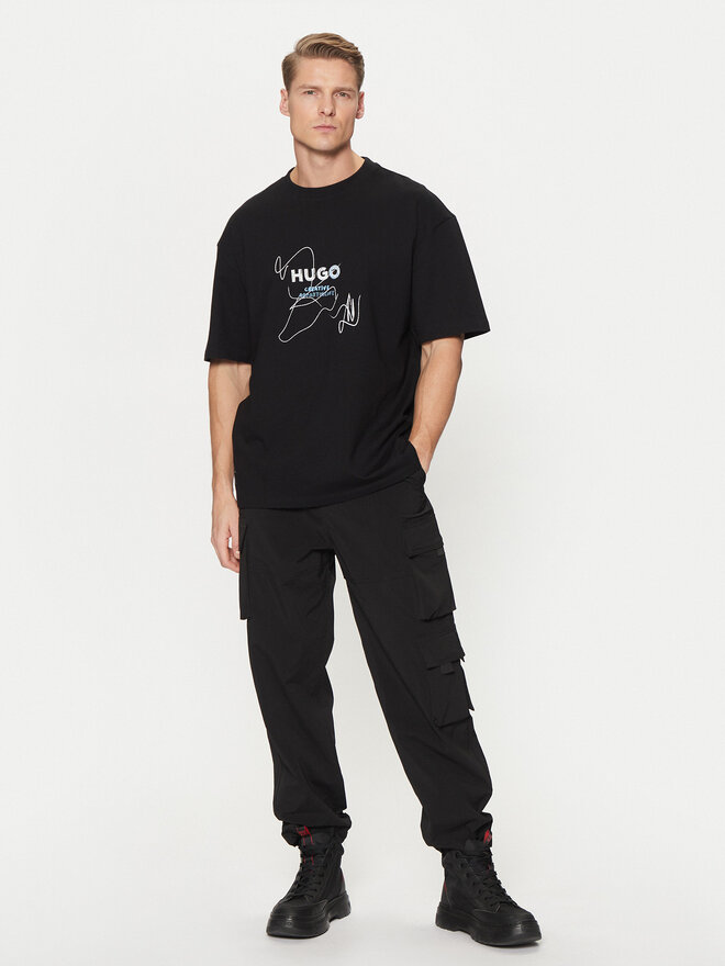 HUGO HUGO T-Shirt Nabion 50530441 Μαύρο Loose Fit