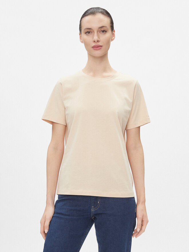 Calvin Klein Calvin Klein Camiseta Smooth Cotton Crew Neck Tee Ss K20K205410 Beis Regular Fit