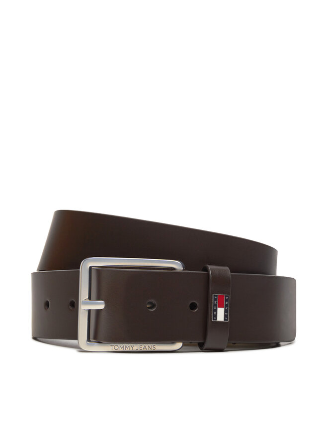 Tommy Jeans Pánsky opasok Tommy Jeans Tjm Flag Leather 4.0 AM0AM12420 Hnedá