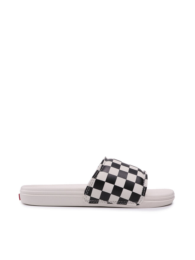 Black checkered vans slides store