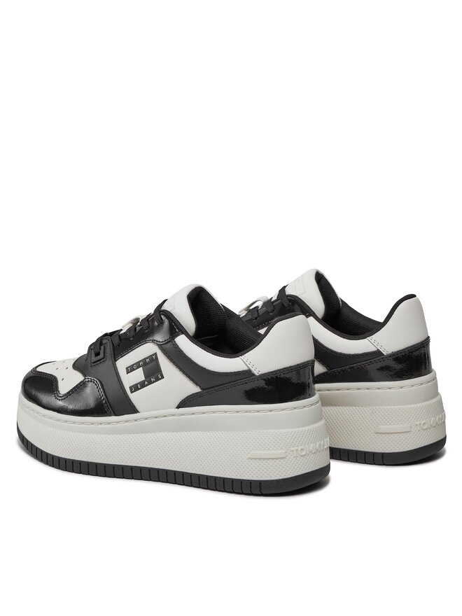 Tommy Jeans Сникърси Tommy Jeans Tjw Retro Basket Flatform Patent EN0EN02523 Екрю
