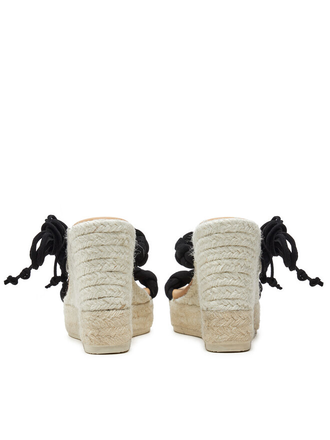 Manebi Espadrilles Manebi Hamptons Two Braided Bands Wedge Espadrilles K 1.0 WE Melns