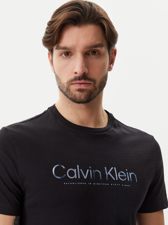 Calvin Klein Calvin Klein Camiseta Satin Bonded Logo K10K114162 Negro Regular Fit