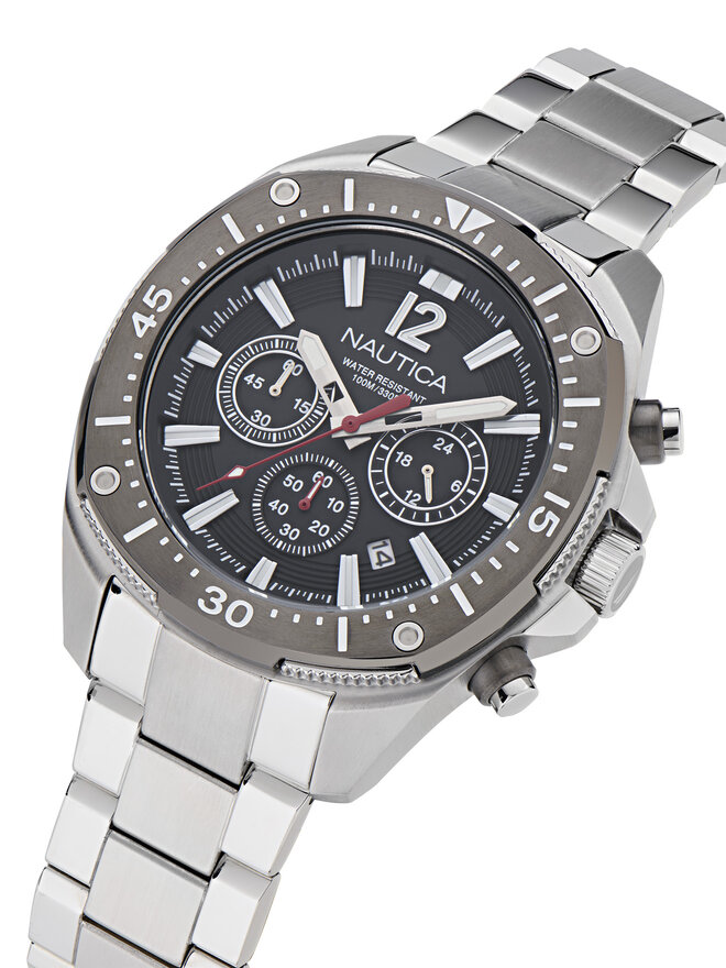 Nautica Pulkstenis Nautica Sporty Chronograph NAPBSS505 Sudraba