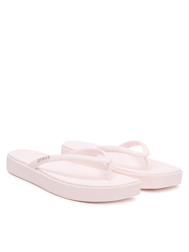 Crocs Zehentrenner Crocs Miami Square Flatform Flip 214161 Hellrosa