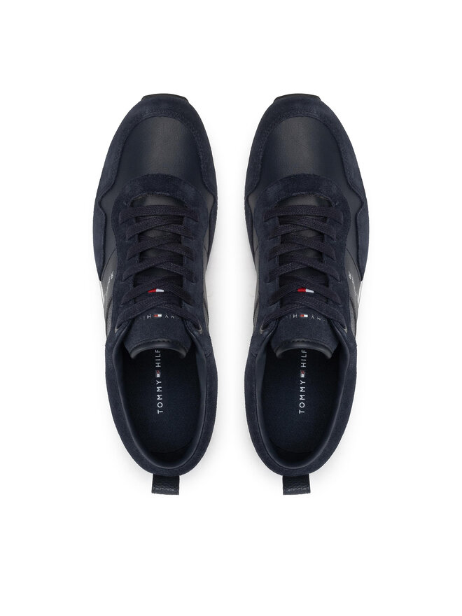 Tommy Hilfiger Αθλητικά Tommy Hilfiger Iconic Leather Suede Mix Runner FM0FM00924 Σκούρο μπλε