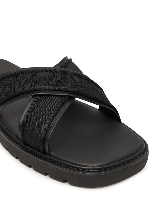 Calvin Klein Pantoletten Calvin Klein Sq Molded Sandal Xcross Wb HM0HM02101 Schwarz