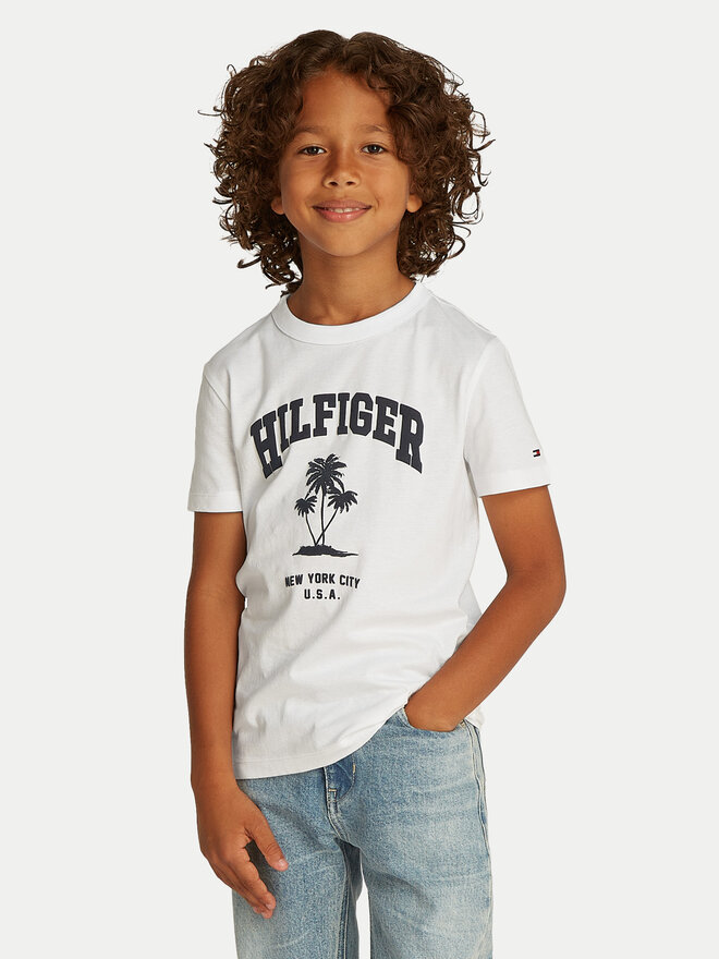 Tommy Hilfiger Tommy Hilfiger T-Shirt Palm Print KB0KB09649 D Λευκό Regular Fit