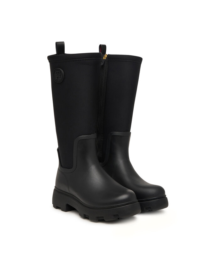 Tommy Hilfiger Gummistiefel Tommy Hilfiger Th Stamp Warm Knee Rain Boot FW0FW09678 Schwarz