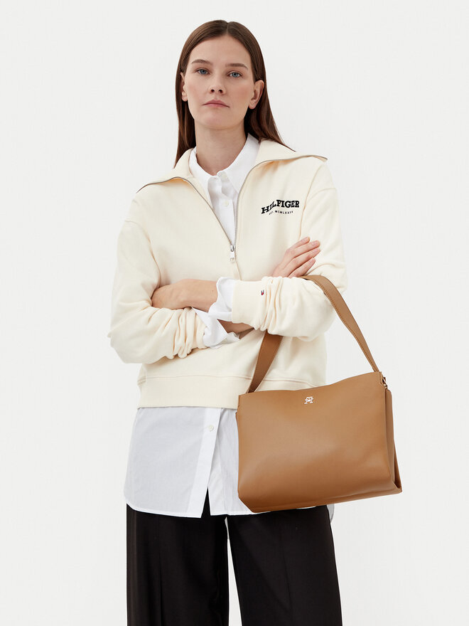 Tommy Hilfiger Ročna torba Tommy Hilfiger Th Legacy Med Satchel AW0AW17173 Rjava