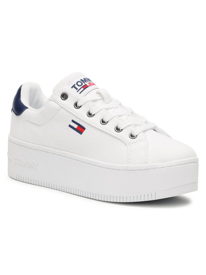 Tommy Jeans Sportcipők Tommy Jeans Iconic Essential Flatform EN0EN01358 Fehér