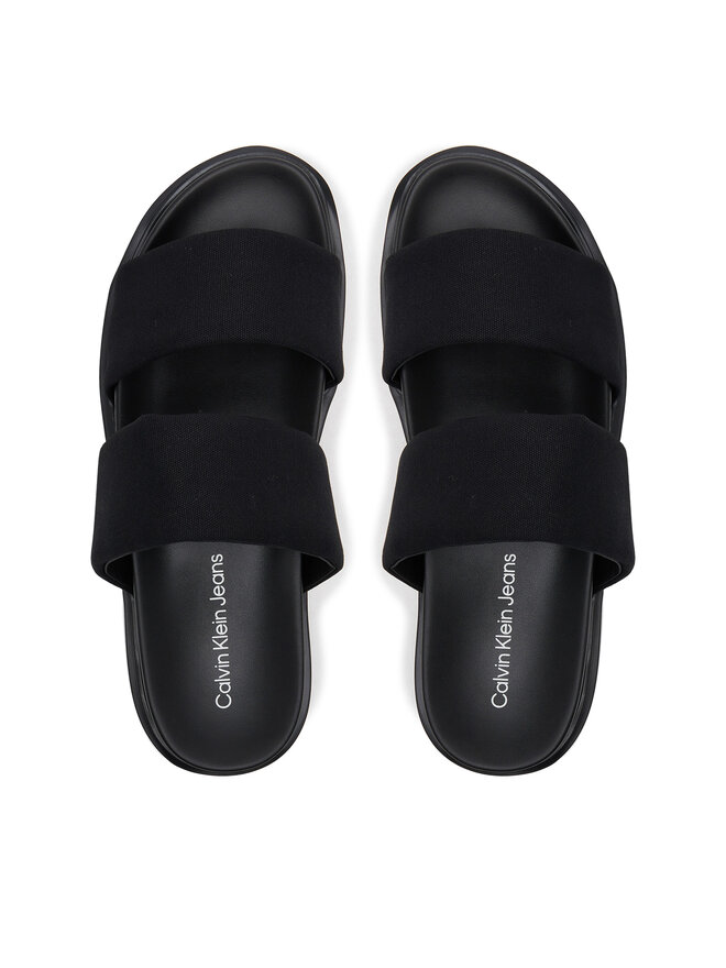 Calvin Klein Jeans Nazouváky Calvin Klein Jeans Flat Molded Dbl Bar Sandal Cv YM0YM01222 Černá