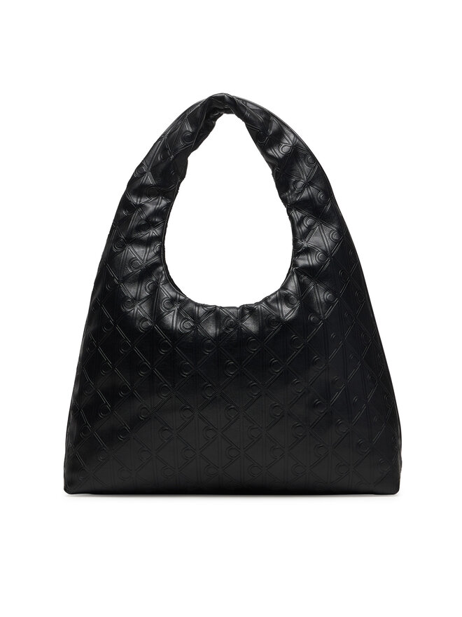 Calvin Klein Handtasche Calvin Klein Emblem Aop Puffer Lg Shoulder Ba LV04F3199G Schwarz