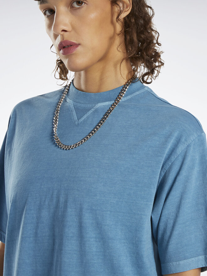 Reebok Reebok Marškinėliai Classics Natural Dye Boxy T-Shirt HT7857 Mėlyna