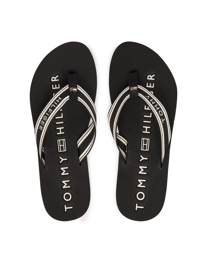 Tommy Hilfiger Zehentrenner Tommy Hilfiger Th Webbing Summer Sandal FW0FW09193 Schwarz