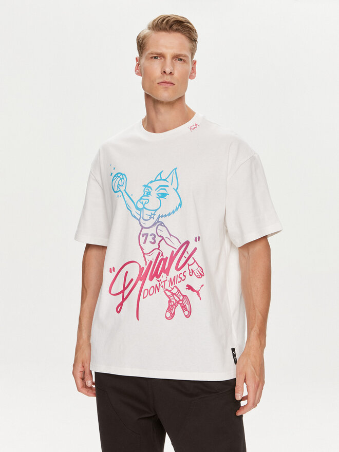 Puma Puma Marškinėliai Dylan s Gift Shop 625269 Balta Regular Fit