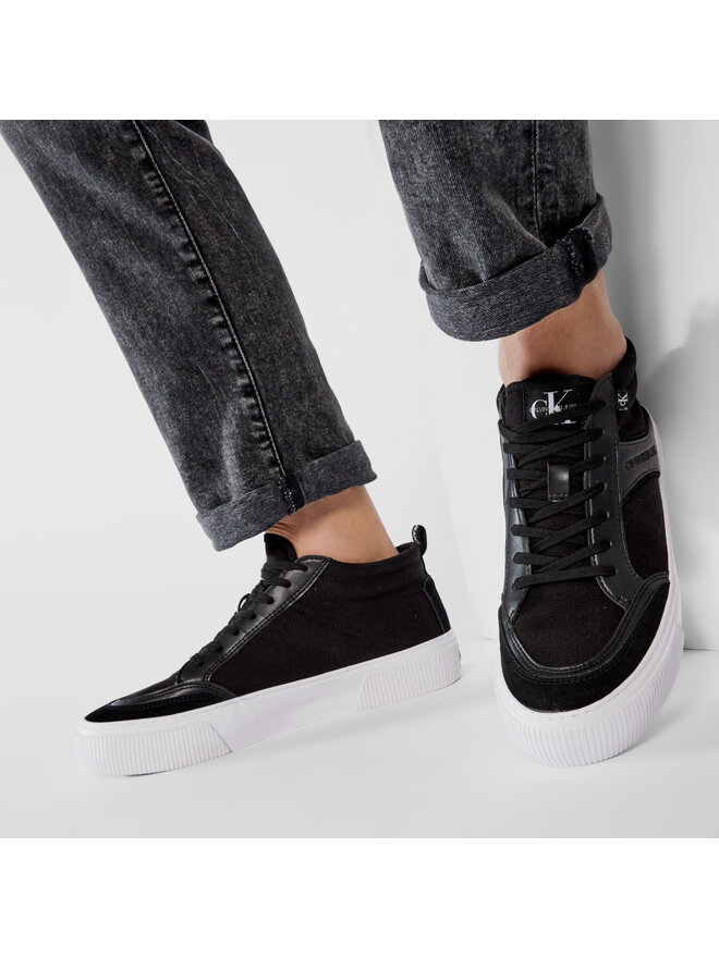 Calvin Klein Jeans Αθλητικά Calvin Klein Jeans Vulcanized Skate Mid Laceup Mix YM0YM00025 Μαύρο