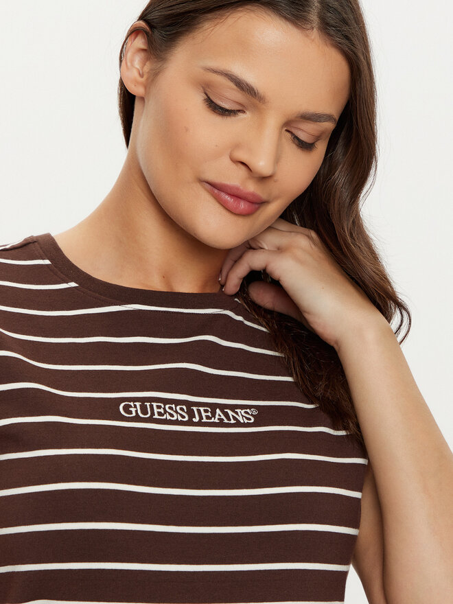 Guess Jeans Guess Jeans Majica W4BI53 KCIE1 Rjava Regular Fit
