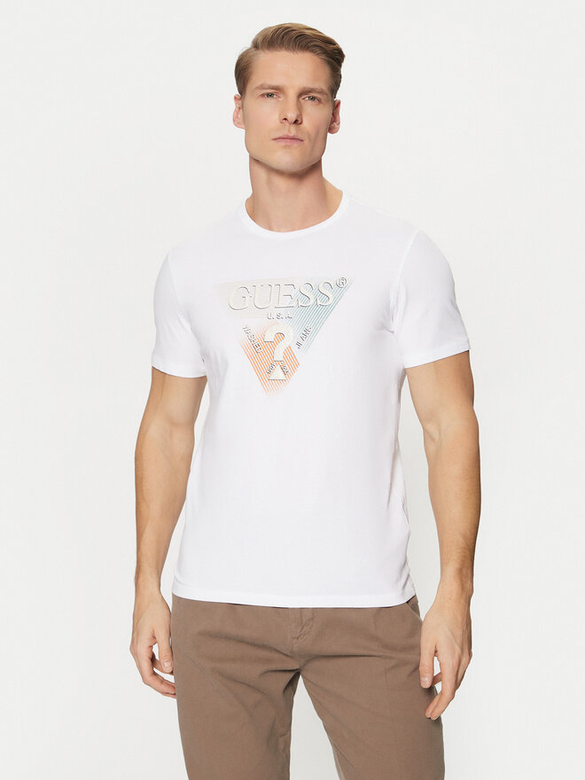 Guess Guess Marškinėliai M5RI14 J1314 Balta Slim Fit