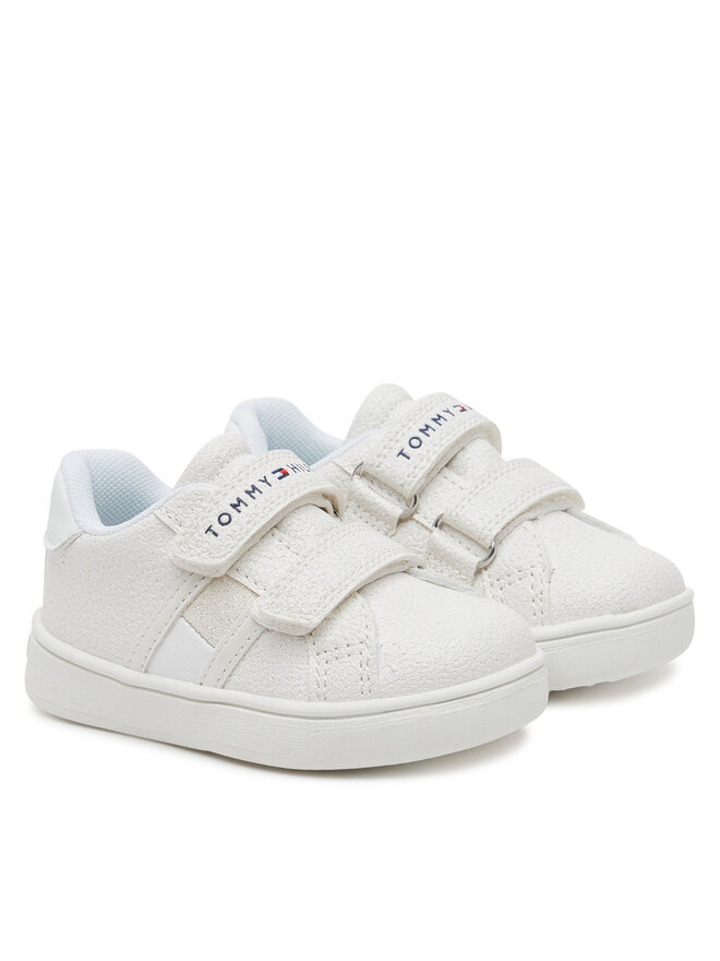 Tommy Hilfiger Sneakersy Tommy Hilfiger Flag Low Cut Velcro Sneaker T1A9-33726-0375 M Bílá