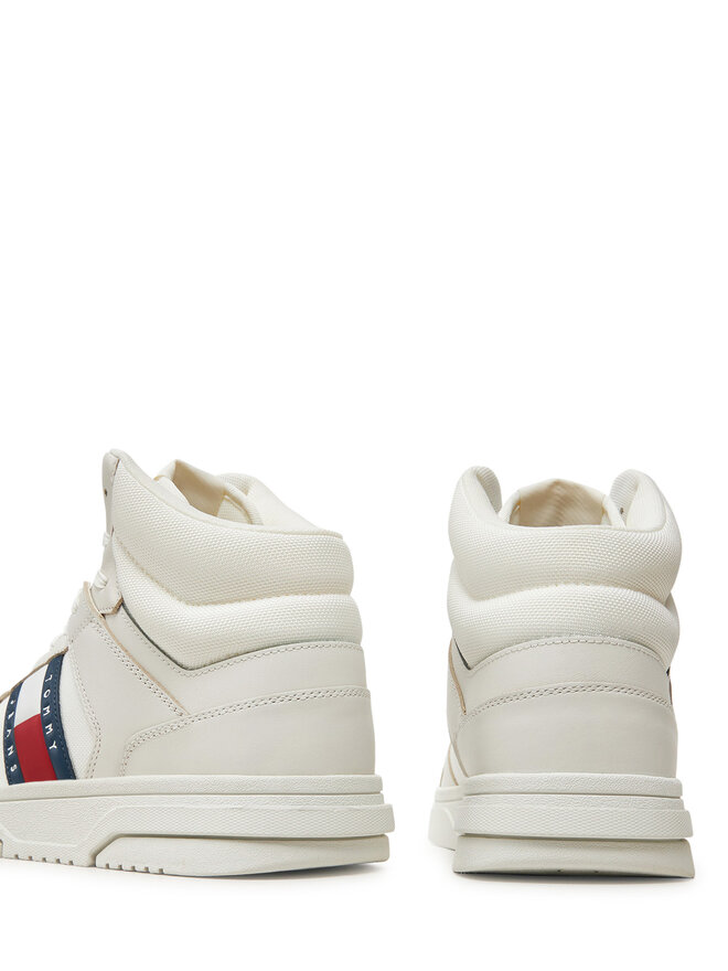 Tommy Jeans Снікерcи Tommy Jeans The Brooklyn Mix Mat Mid EM0EM01458 Білий