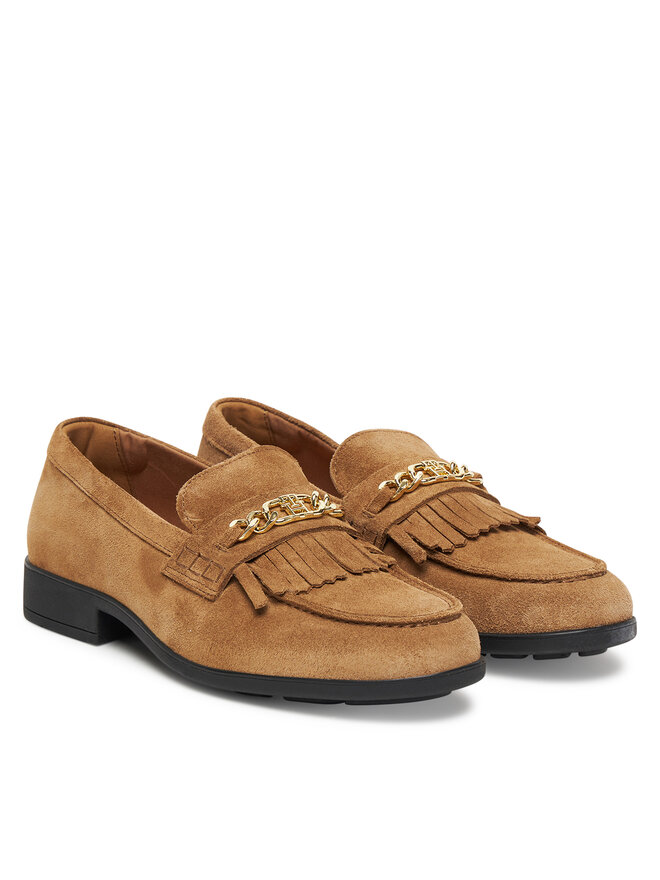 Tommy Hilfiger Slipper Tommy Hilfiger Chain Fringe FW0FW08972 Braun