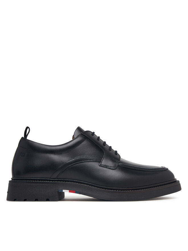 Tommy Hilfiger Halbschuhe Tommy Hilfiger Corporate Casual Lth Deck Shoe FM0FM05979 Schwarz
