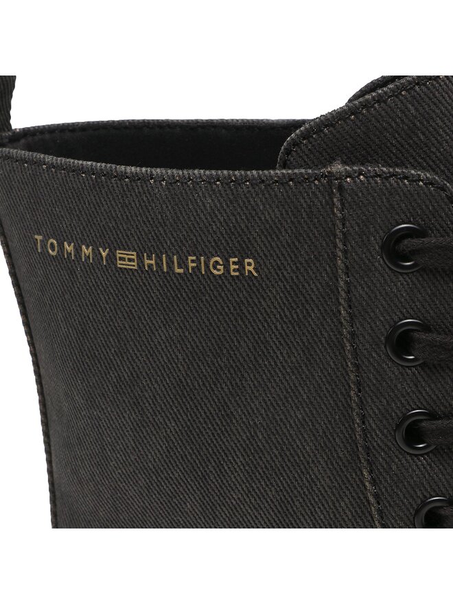 Tommy Hilfiger Schnürstiefeletten Tommy Hilfiger Feminine Essential Canvas FW0FW07357 Schwarz