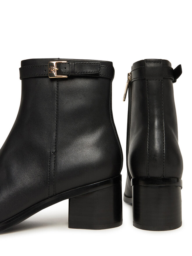 Tommy Hilfiger Stiefeletten Tommy Hilfiger Th Buckle Riding Mid Heel Bootie FW0FW08859 Schwarz