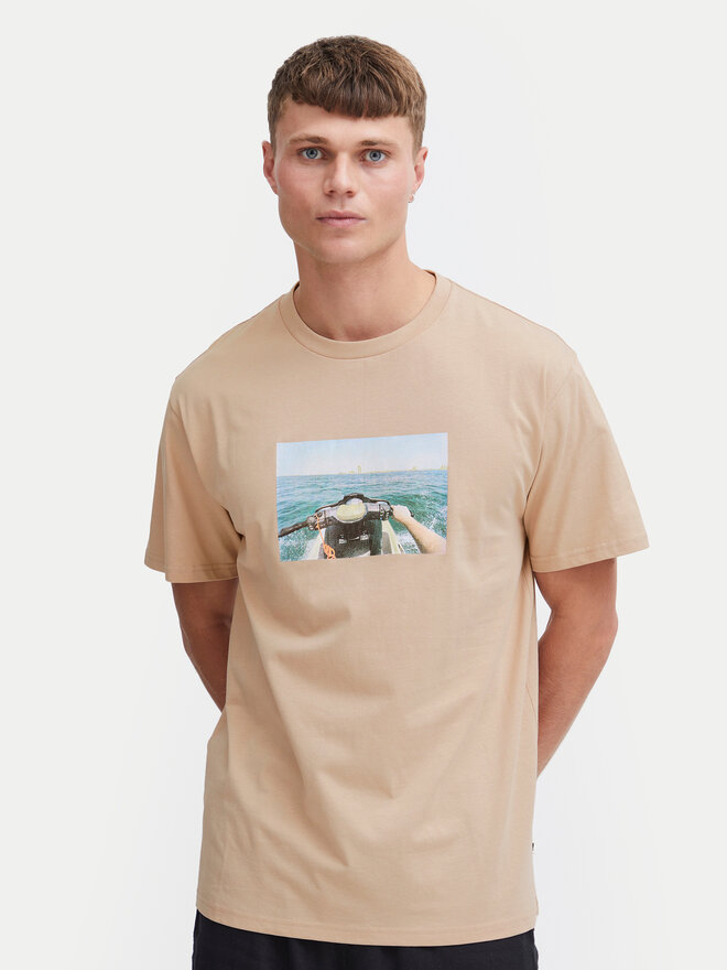 Solid Solid Camiseta 21108237 Beis Regular Fit